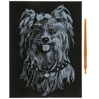 MultiArt. Gravure "Собака" 18х24 см серебряная арт.100SCRATCHART-SILV-DOG