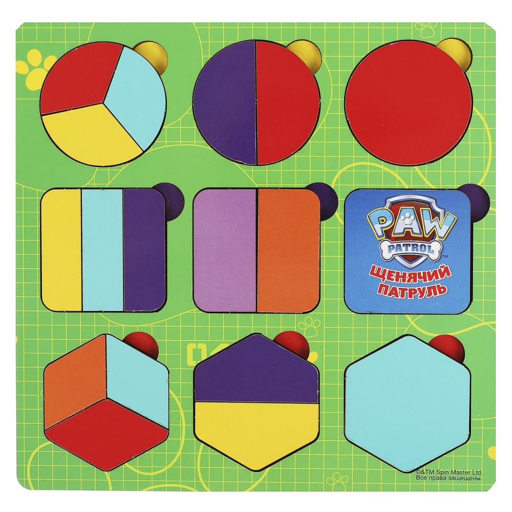 Рамка-вкладыш геометрические фигуры Щенячий Патруль 17*17см, термопакет Буратино в кор.20шт