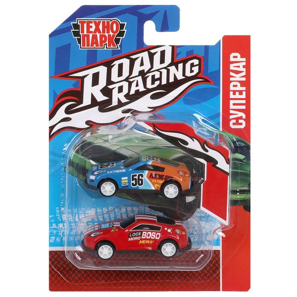 Машина металл ROAD RACING набор 7,5см, 2 шт,металл,в ассорт блистер Технопарк в кор.2*240наб