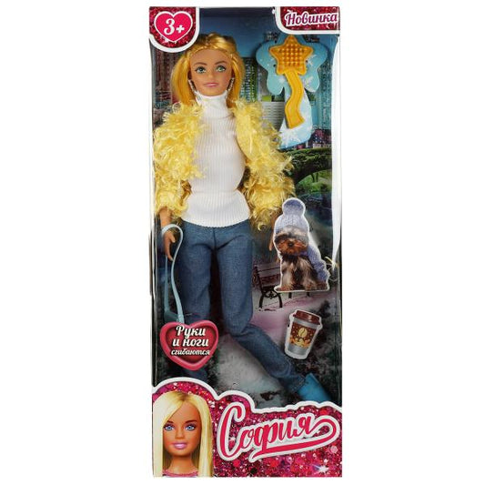 Кукла 29 см София, руки и ноги сгиб, ЗИМА, акс, кор КАРАПУЗ в кор.24шт