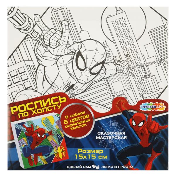 Набор д/дет тв-ва холст для росписи 15*15 см супергерой МУЛЬТИ АРТ в кор.48шт