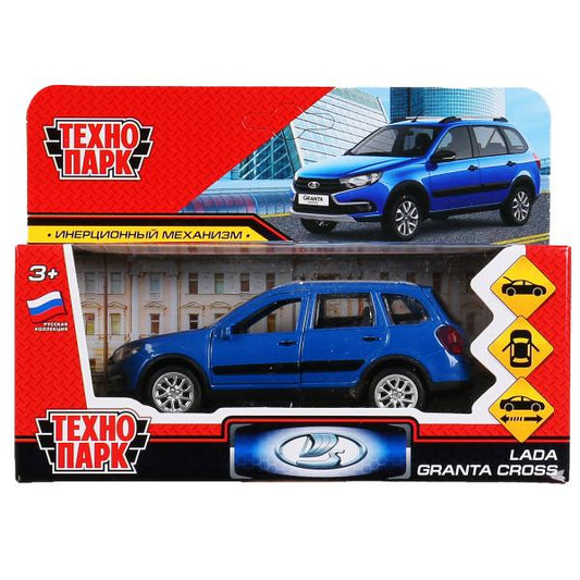 Machine en métal "lada granta cross 2019" 12 cm, ouverte, inerte., sinie dans le cor. Parc technologique dans le cor.2*36шт