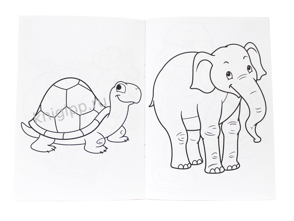 РАСКРАСКА А5 эконом. ЗАБАВНЫЕ ЗВЕРЯТА