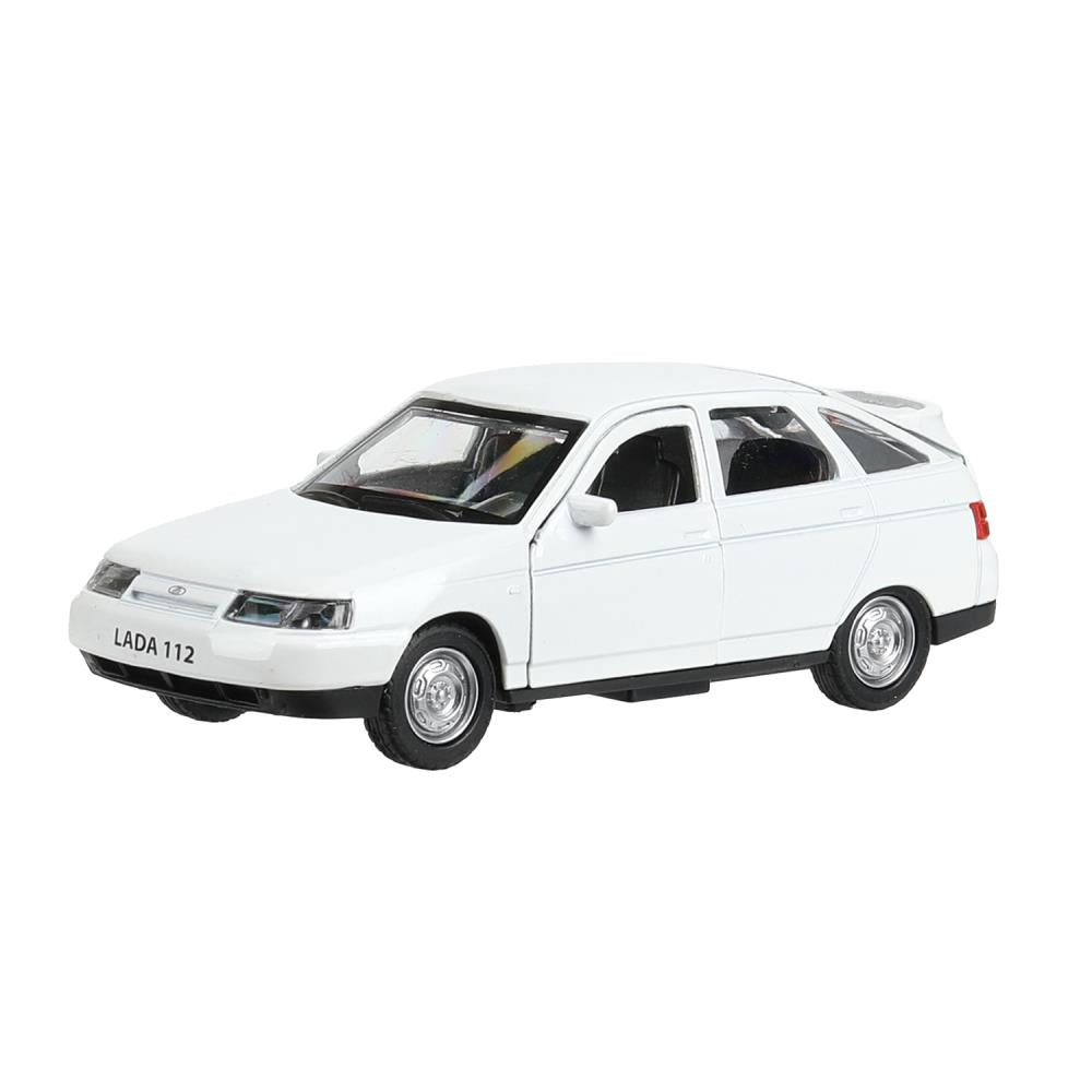 Машина металл ваз-2112 12 см, двери, багаж, белый, кор. Технопарк в кор.2*36шт