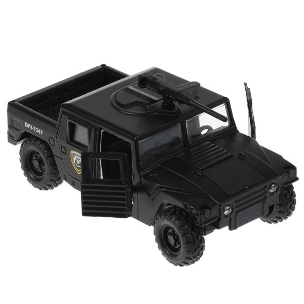 Машина металл АРМЕЙСКИЙ ВНЕДОРОЖНИК ПИКАП 12 см, двери, багажн, черн, кор. Технопарк в кор.2*36шт
