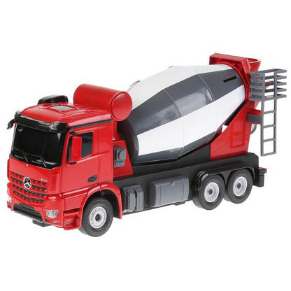 Машина р/у Mercedes-Benz бетономешалка 1:24, со светом, цвет в ассорти. в кор. Растар в кор.4шт