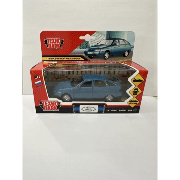 Машина металл ваз-2112 12 см, двери, багаж, сине-зеленый, кор. Технопарк в кор.2*36шт