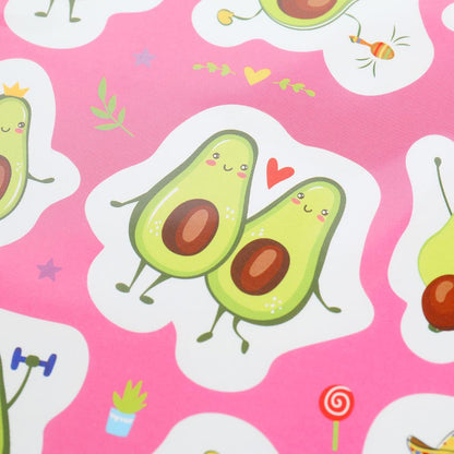 Наклейки бумажные 12х18 см, авокадо МУЛЬТИ АРТ в кор.500шт