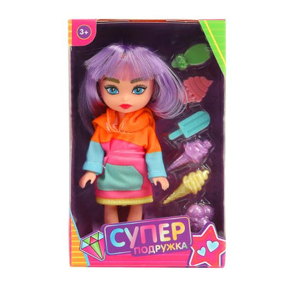 Кукла супер подружка 15 см, аксессуары КАРАПУЗ в кор.2*84шт