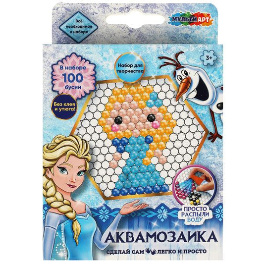 Аквамозаика 100 бусин снежная принцесса МУЛЬТИ АРТ en cor.48шт
