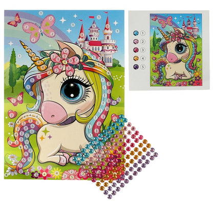 Аппликация стразами в пакете 15*21 см единорог МУЛЬТИ АРТ в кор.100шт