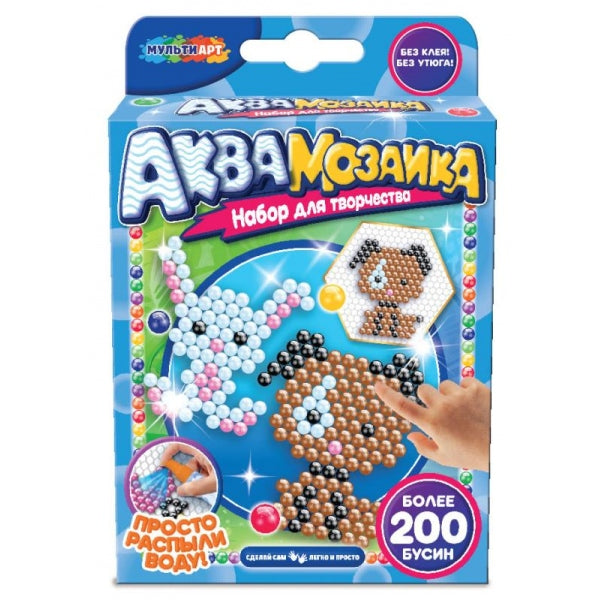 Аквамозаика 200 бусин звери МУЛЬТИ АРТ в кор.48шт