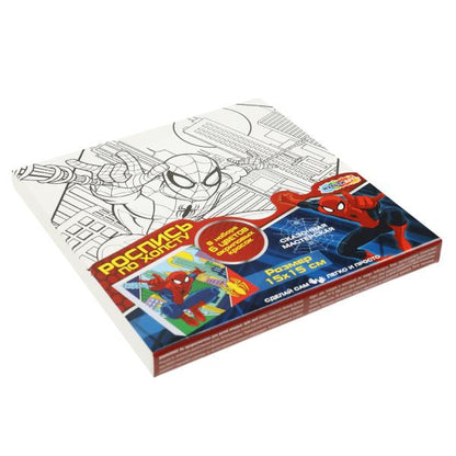 Набор д/дет тв-ва холст для росписи 15*15 см супергерой МУЛЬТИ АРТ в кор.48шт