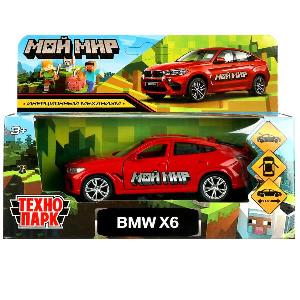 Машина металл BMW X6 12 см, двер, багаж, инер, красный мой мир, кор. Технопарк в кор.2*36шт