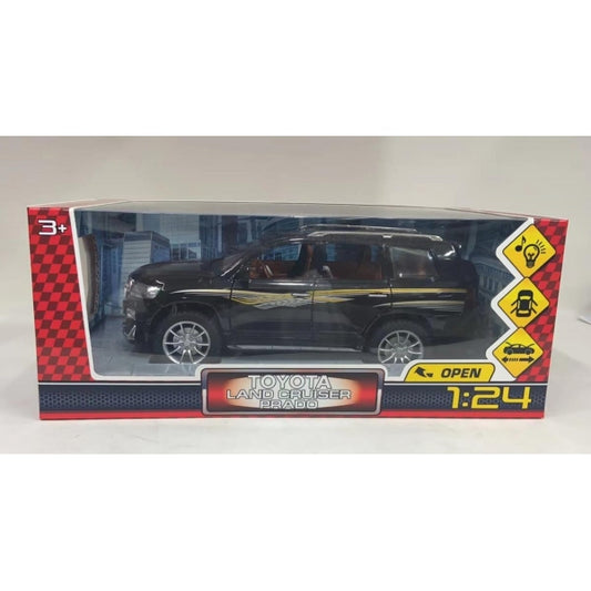 Машина металл светзвук TOYOTA PRADO, 21см, двери, инерц, черный, кор Технопарк в кор.18шт