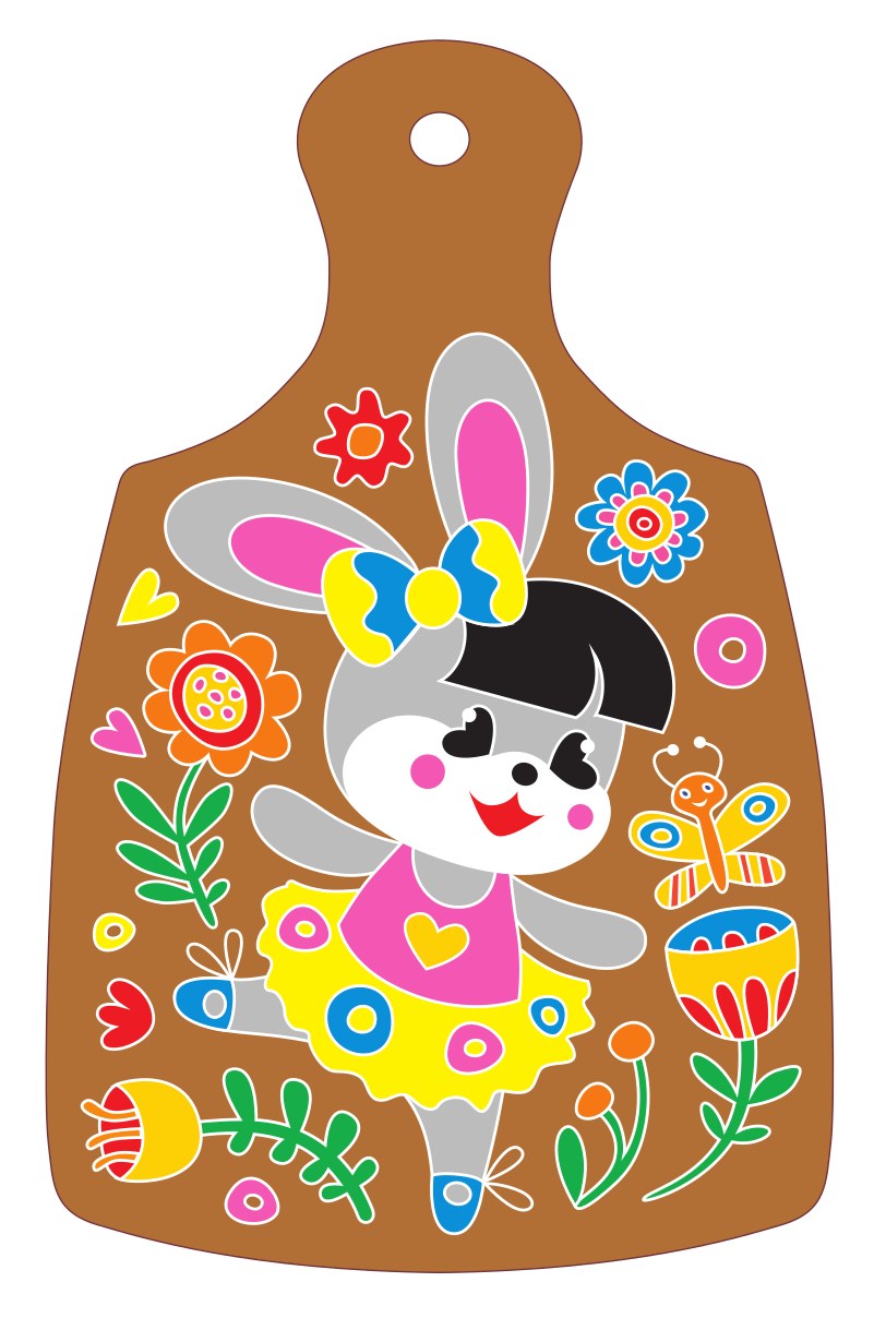 Набор для творчества Роспись по дереву "Зайка" (разделочная доска, большой конверт)