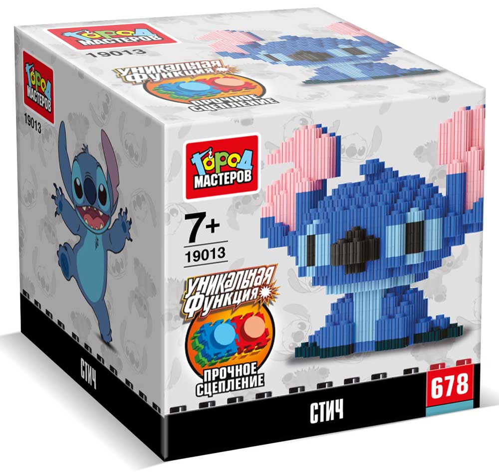 Конструктор 3D сборная фигурка стич, 678 дет. Город мастеров в кор.180шт