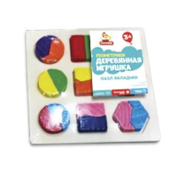 Игрушка деревянная вкладыш геометрика 15*15 см Буратино в кор.300шт