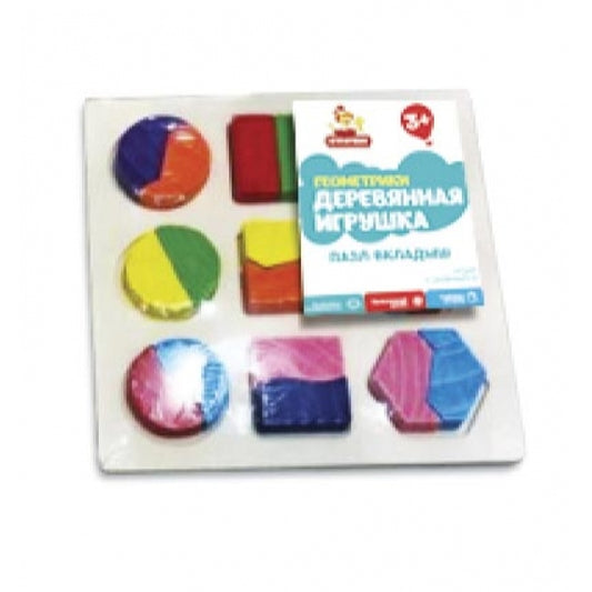 Игрушка деревянная вкладыш геометрика 15*15 см Буратино в кор.300шт