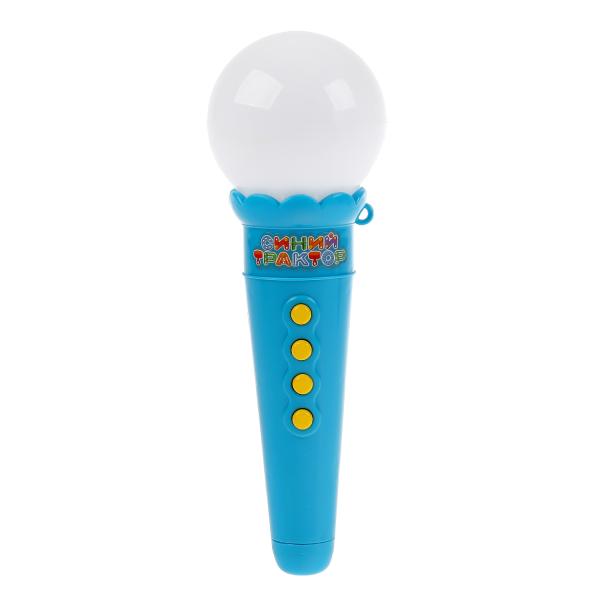 Микрофон Синий Трактор 10 песен из м/ф, аплодисменты, регулировка подсветки, свет. Умка в кор.120шт