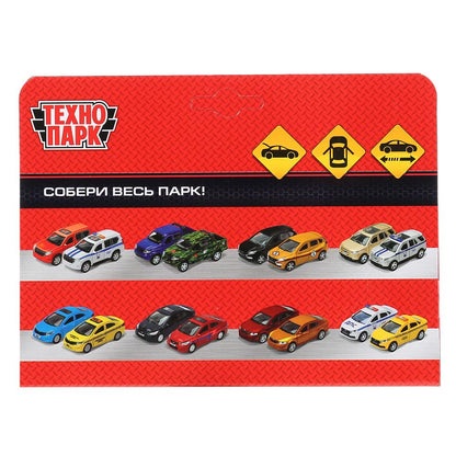 Машина металл ГАЗ-2401 ВОЛГА ПОЛИЦИЯ 12 см, двери, багаж, серебристый, кор. Технопарк в кор.2*36шт