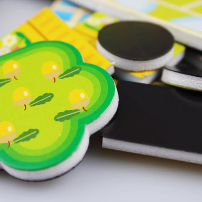 Мозаика магнитная. Веселый городок (5 цветов, 220 магнитных фишек, 30 дополнительных элементов)