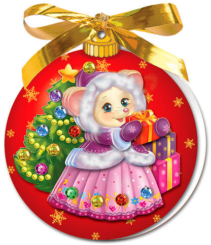 Набор для изготовления открытки «Новогодний шар. Мышь"