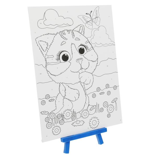 Набор д/дет тв-ва холст на карте. для росп. по ном. с дек. (17х23см) котик МУЛЬТИ АРТ в кор.50шт