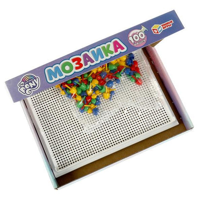 МОЙ МАЛЕНЬКИЙ ПОНИ. Mosaïque en plastique. 100 poissons. 4 jours. Pôle 280х200мм. Умные игры в кор.16шт