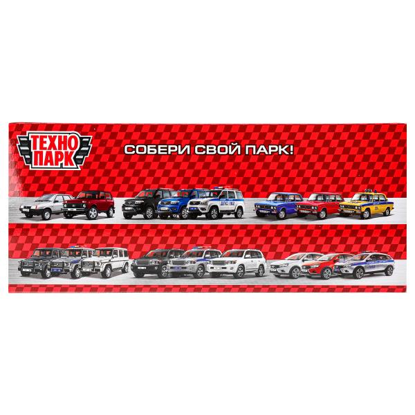 Машина металл свет-звук LADA ваз 2107,дв,к,баг,св-зв,ин,17,5 см,ПОЛИЦИЯ сер Технопарк в кор.2*18шт