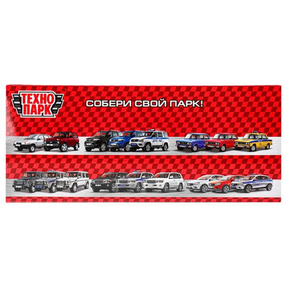 Машина металл свет-звук LADA ваз 2107,дв,к,баг,св-зв,ин,17,5 см,ПОЛИЦИЯ сер Технопарк в кор.2*18шт