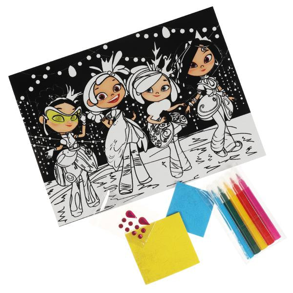 Набор д/дет тв-ва, СКАЗОЧНЫЙ ПАТРУЛЬ аппл-ция и раскаска на бархате,17х23см МУЛЬТИ АРТ в кор.100шт