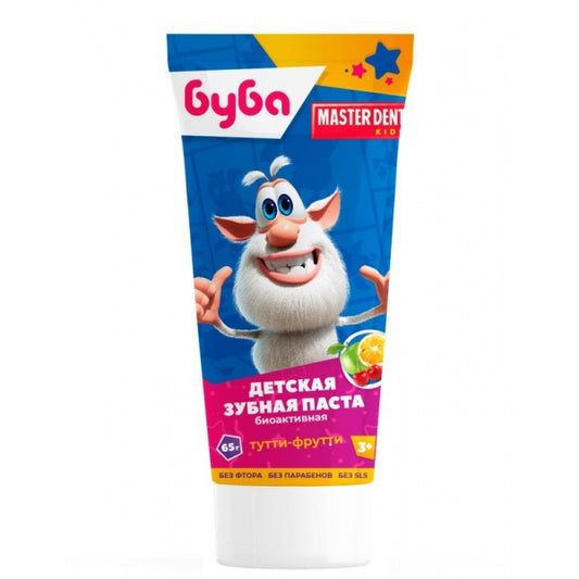 Детская зубная паста БУБА тутти-фрутти, 65 г MASTER DENT в кор.24шт