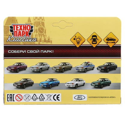 Машина металл свет-звук ваз-2115 самара ПОЛИЦИЯ 12 см, двери, багажник, кор. Технопарк в кор.2*36шт