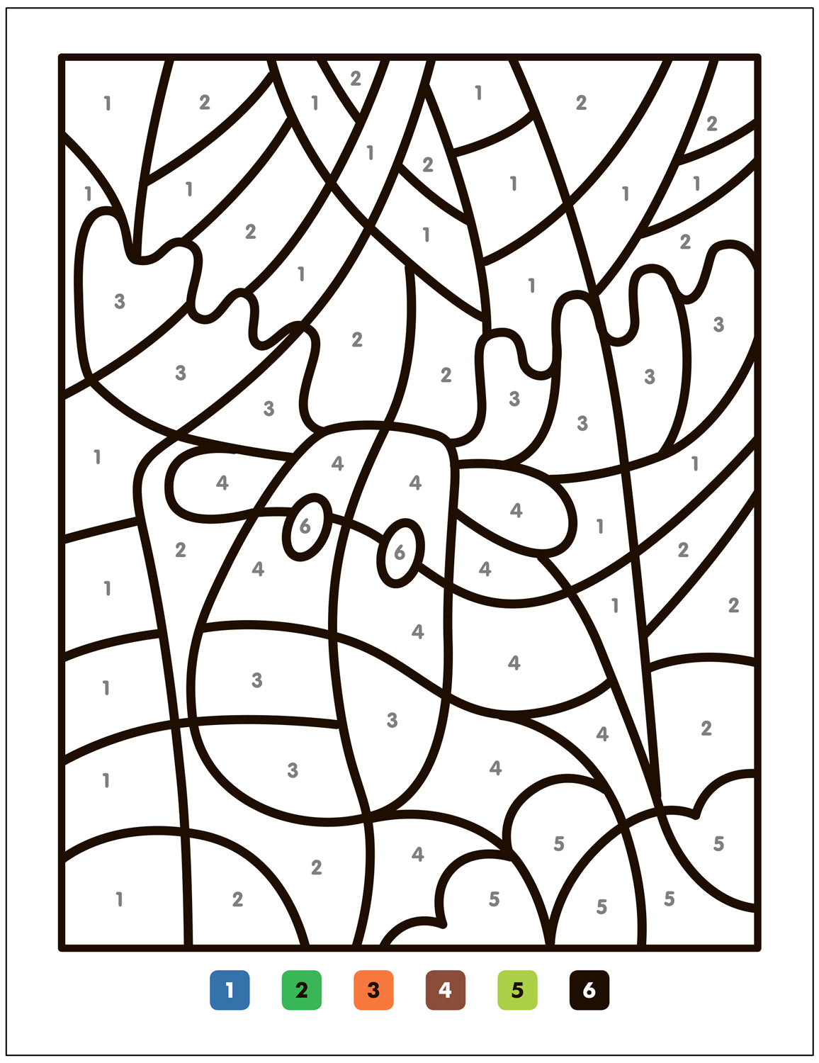 Раскраски по номерам. В лесу