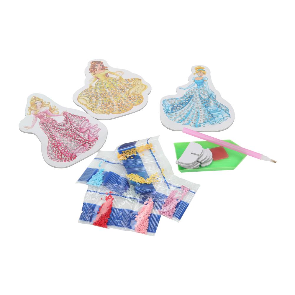 Алмазная мозаика фигурная на подставке 10*15 см принцессы МУЛЬТИ АРТ в кор.100шт