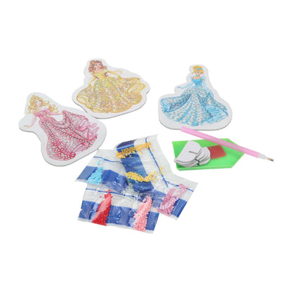 Алмазная мозаика фигурная на подставке 10*15 см принцессы МУЛЬТИ АРТ в кор.100шт