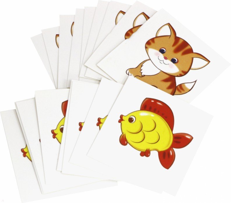 Matériel précieux. Il faut 20 cartes. Котики, рыбки.