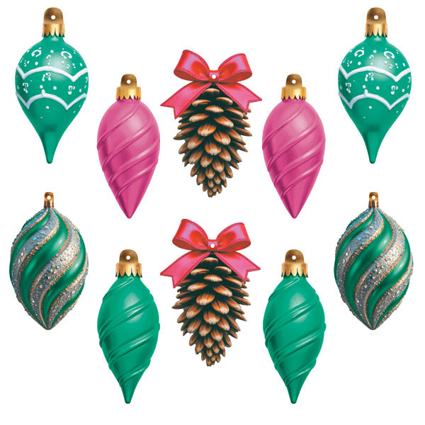 *КМ-17704 Комплект украшений со скотчем. Новогодние игрушки (10 шт.: 5 видов по 2 шт.)