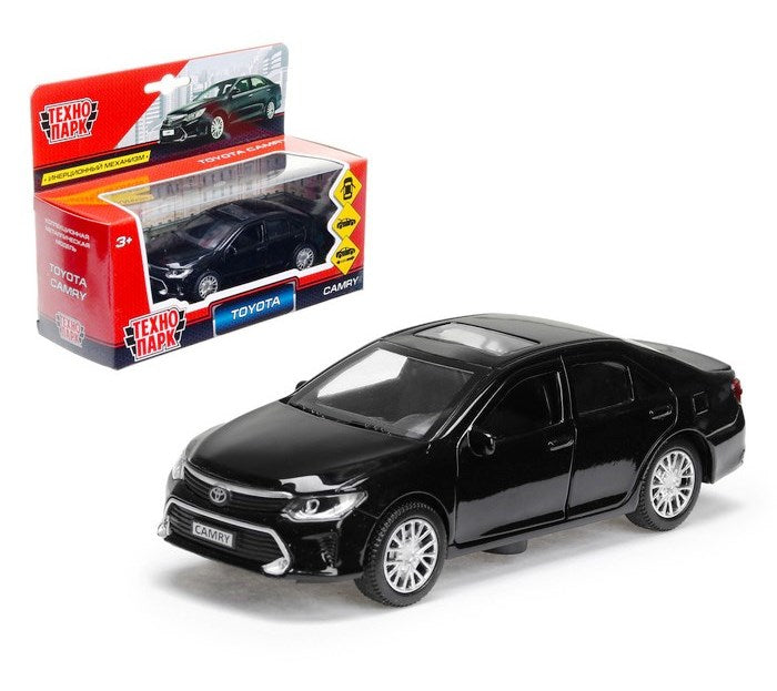 Машина металл "TOYOTA CAMRY", длина 12см, открыв. двери, инерц, черный в кор. Технопарк в кор.2*36шт