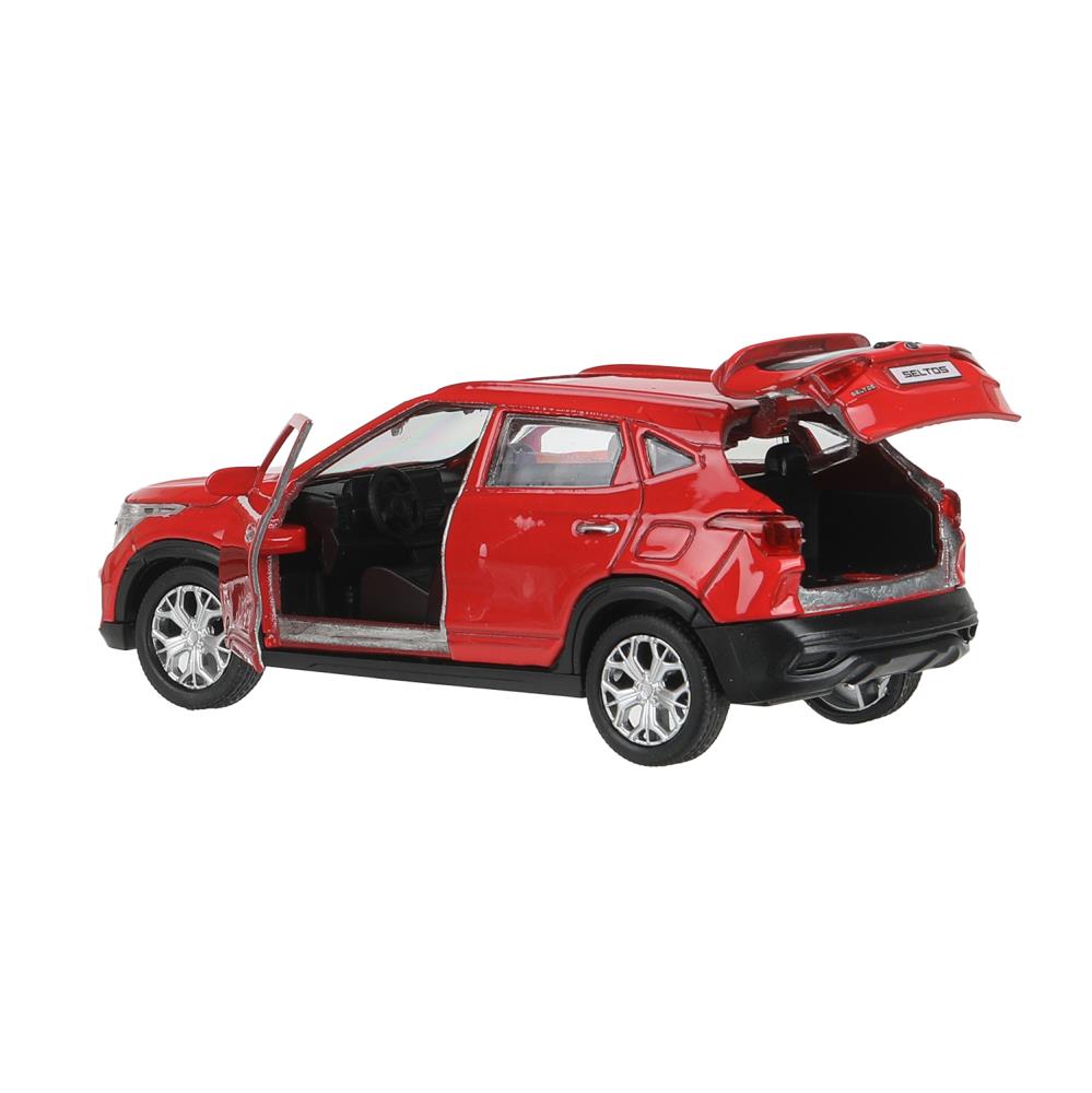 Машина металл KIA seltos длина 12 см, двери, багажник., инерц, красный, кор. Технопарк в кор.2*36шт