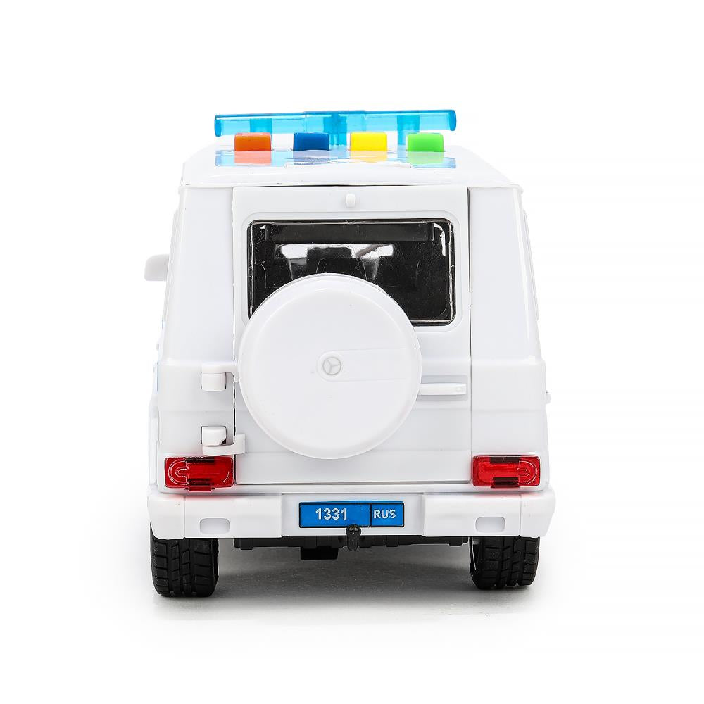 Machine en plastique pour Mercedes-Benz Classe G ПОЛИЦИЯ 22 см, дв, баг, kor. Parc technologique dans le cor.2*18шт