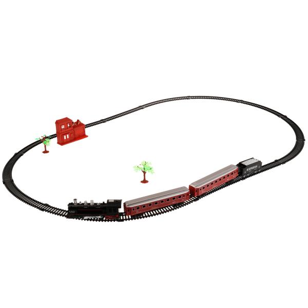 Железная дорога свет-звук, длина пути 282, кор.47,5*31,5*4см ИГРАЕМ ВМЕСТЕ в кор.2*18шт