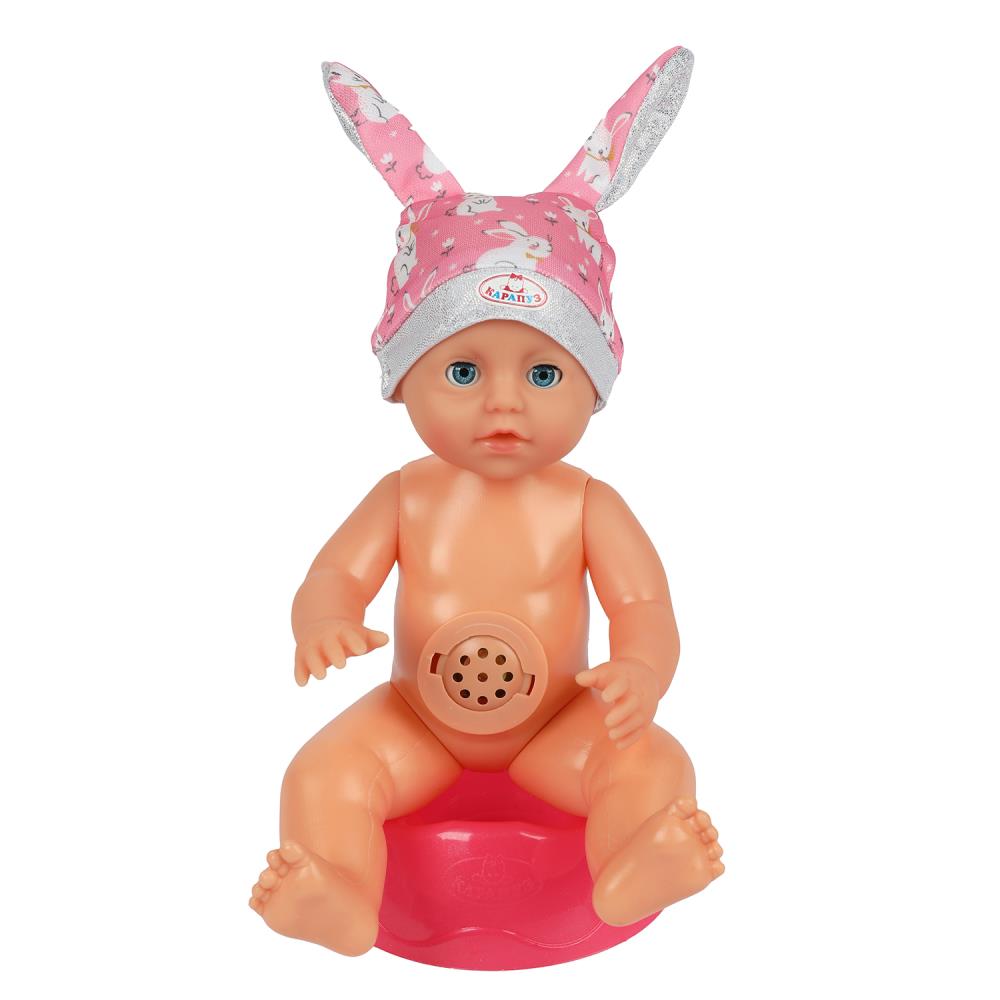 Пупс озвуч 25см, пьет, писает, закр. verres, 4 axes, 50 pièces КАРАПУЗ в кор.24шт