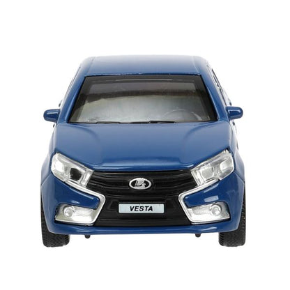 Машина металл LADA vesta 11,5 см, двери, темно-синий, кор. Технопарк в кор.2*36шт