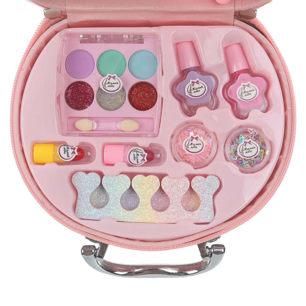 Косметика ДЛЯ ДЕВОЧЕК набор косметики: лаки, ногти, стразы, пилочка МИЛАЯ ЛЕДИ в кор.2*30шт