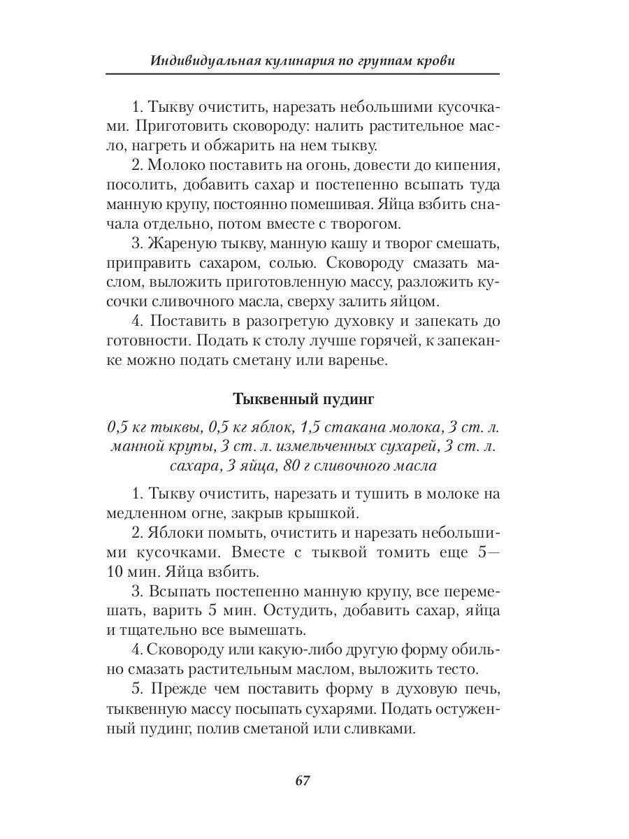 Индивидуальная кулинария по группам крови