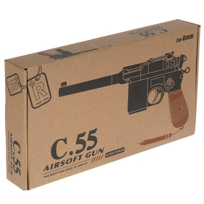 Пистолет (п) металл., съемный магазин, с пульками C55 в кор. в кор.36шт