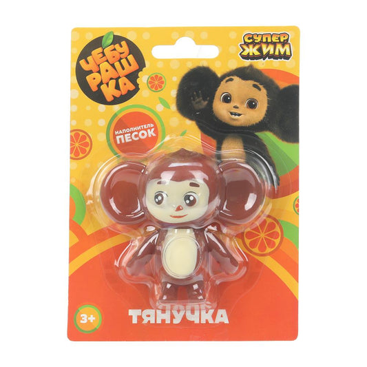 Игрушка-антистресс тянучка Чебурашка для наполнения песка, блистер Супер Жим в кор.2*24шт