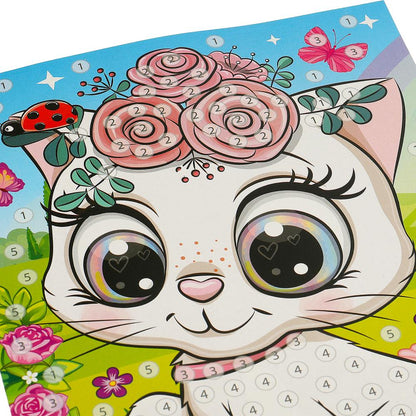 Аппликация стразами в пакете 15*21 см кошечка МУЛЬТИ АРТ в кор.100шт
